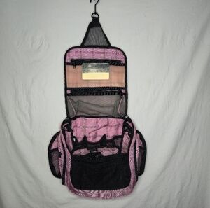LL Bean Pink Toiletries Makeup Bag With Hook To Hang